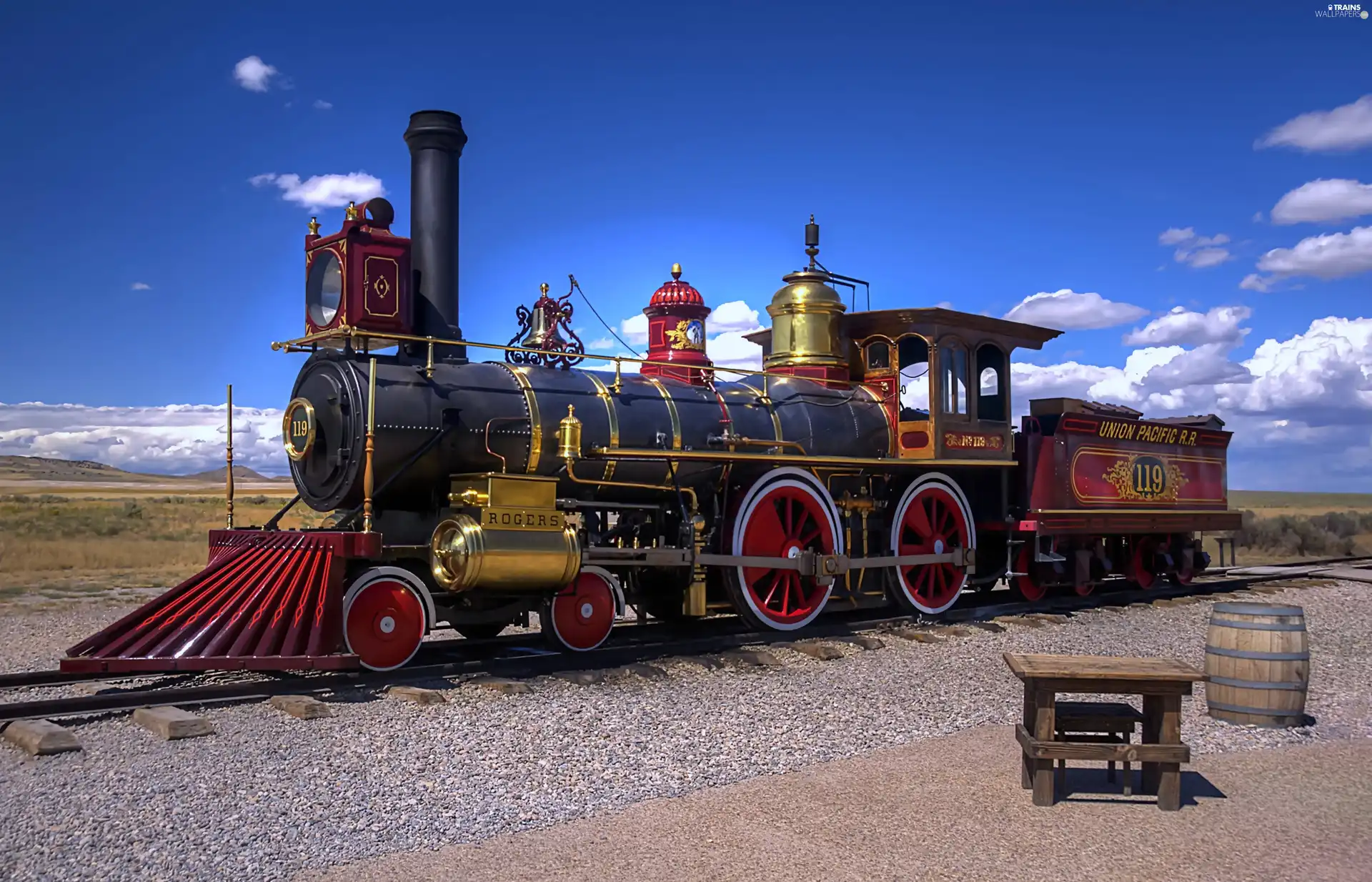red steam train